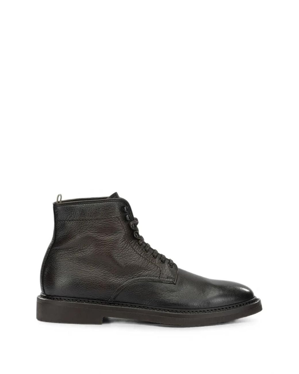 Officine Creative Black Hopkins Lace-Up Leather Boots for men