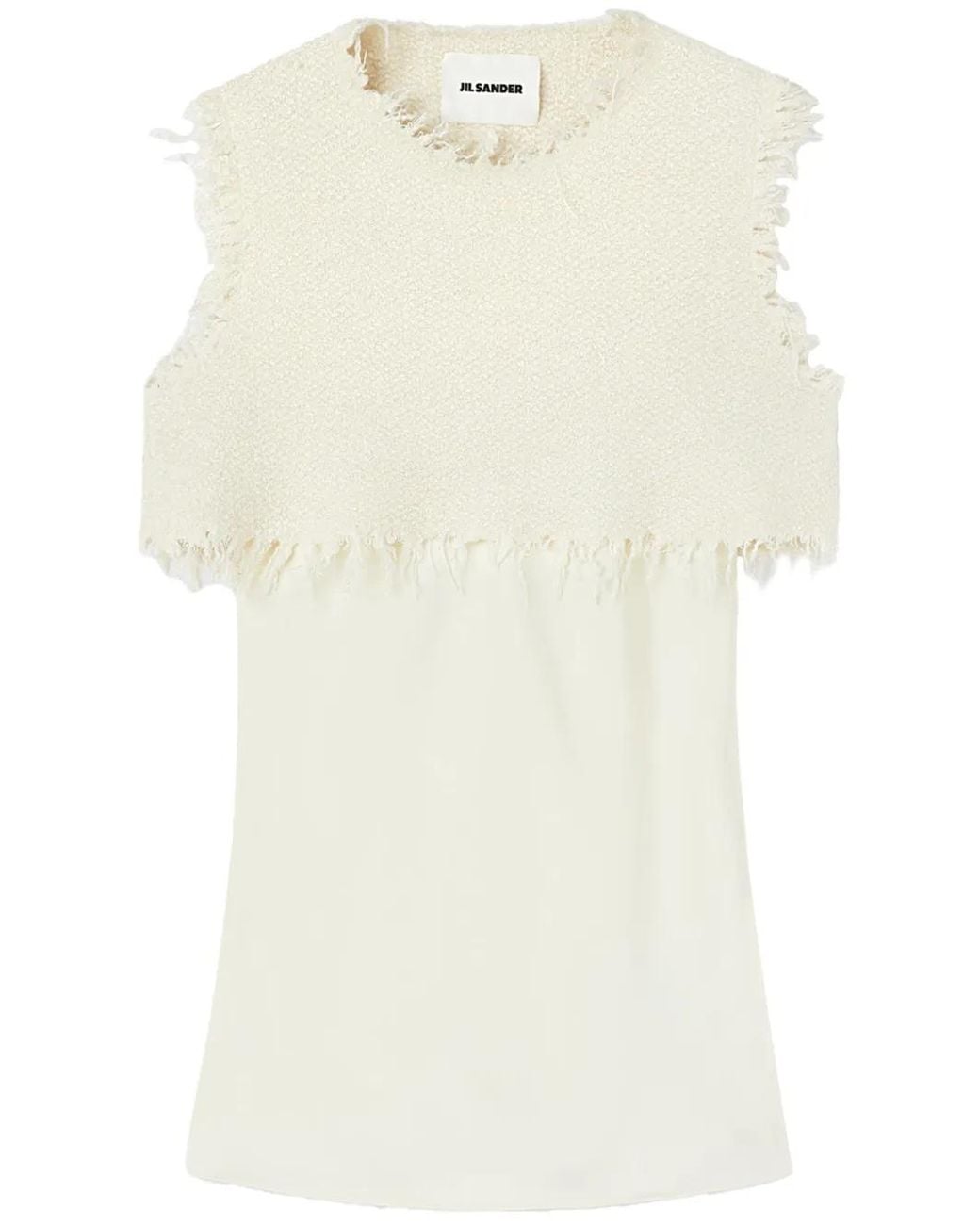 Jil Sander Natural Layered-Design Sleeveless Top