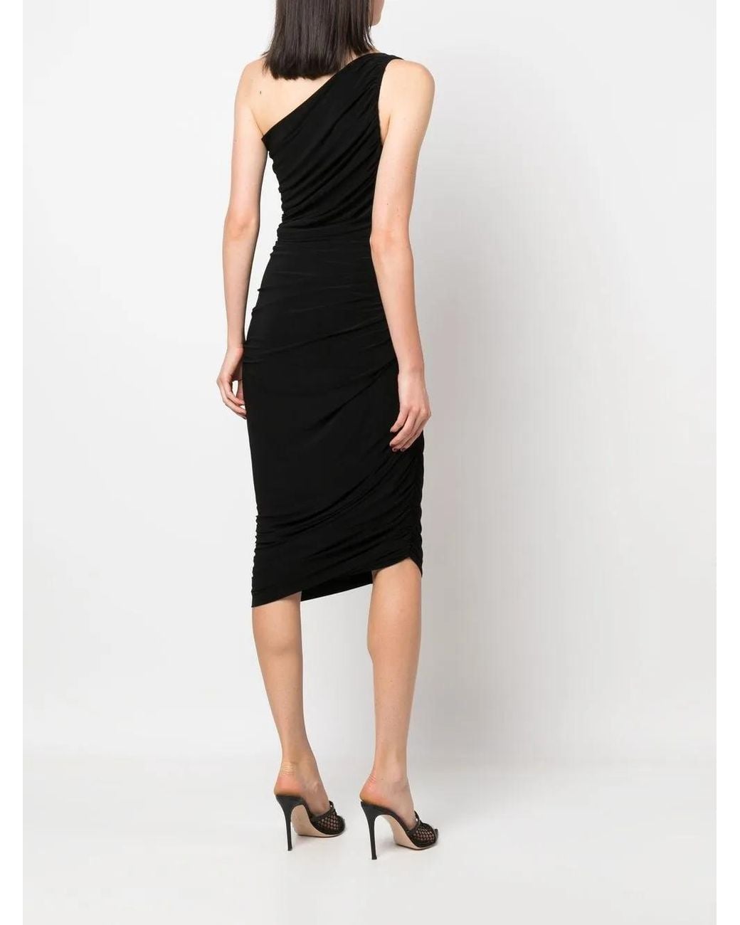 Norma Kamali Black Diana One-shoulder Stretch-woven Maxi Dress