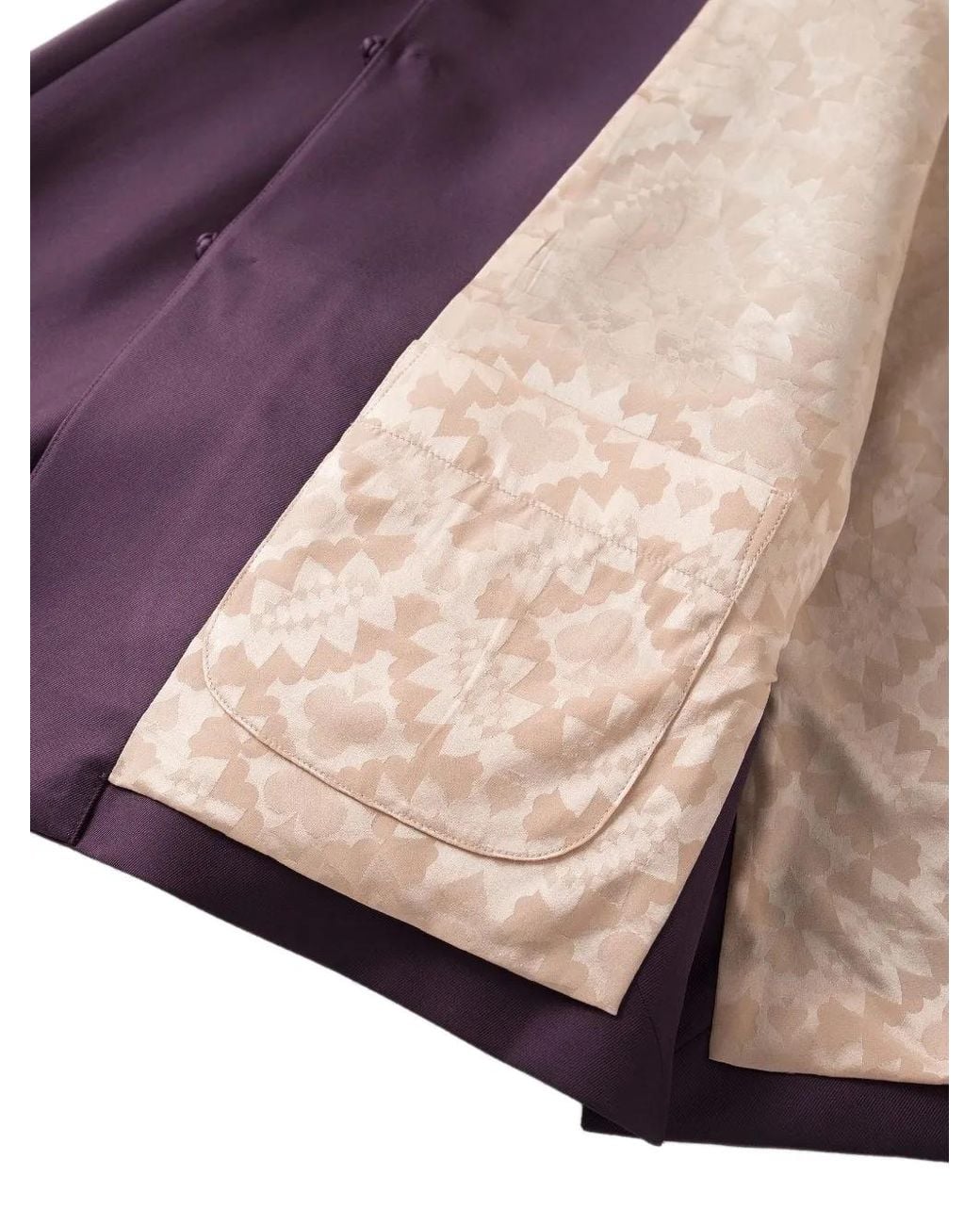 Shanghai Tang Purple Beaded Twill Embellished Frog-Fastening Jacket