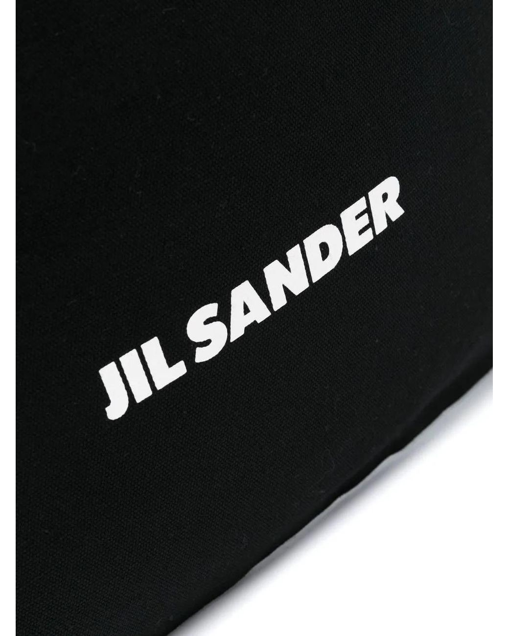Jil Sander Black Logo-Print Tote Bag