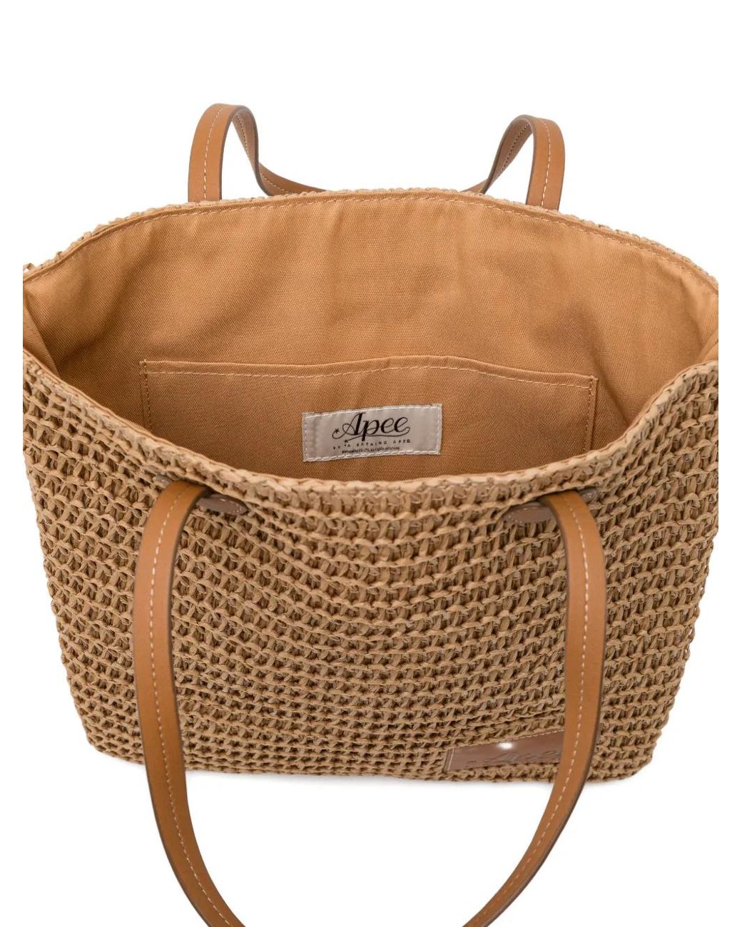 AAPE BY A BATHING AP Brown Logo-Patch Tote Bag
