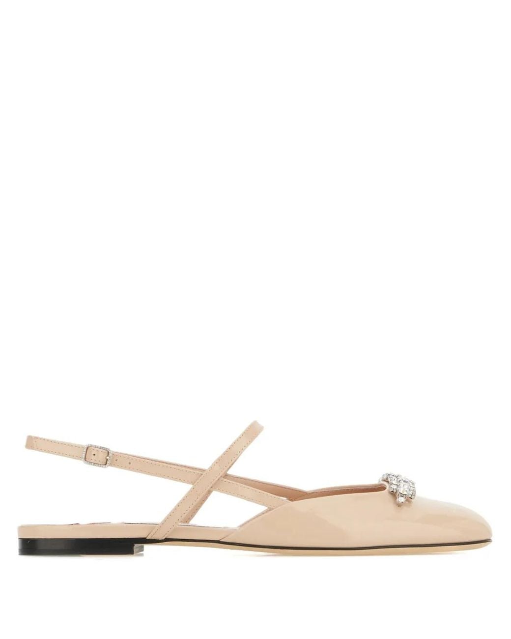 Jimmy Choo White Crystal-Embellished Ballet Flats