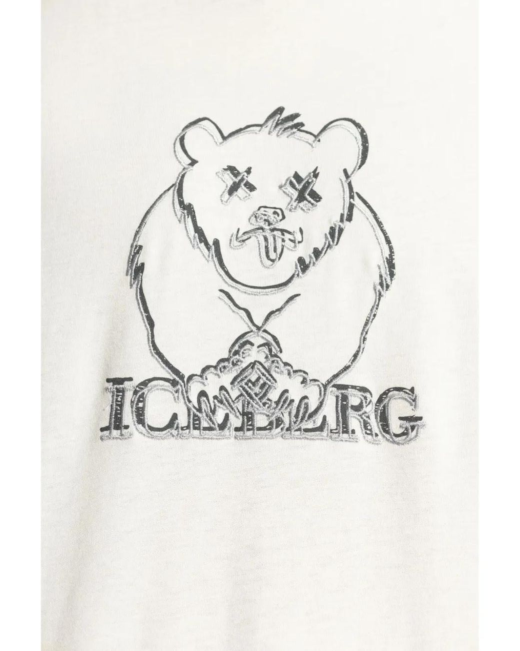 Iceberg White Bear Embroidery T-Shirt for men
