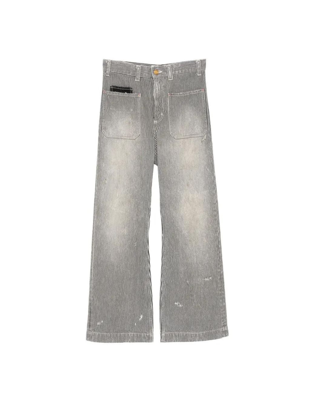 KAMIYA Gray Jean Droit À Rayures for men