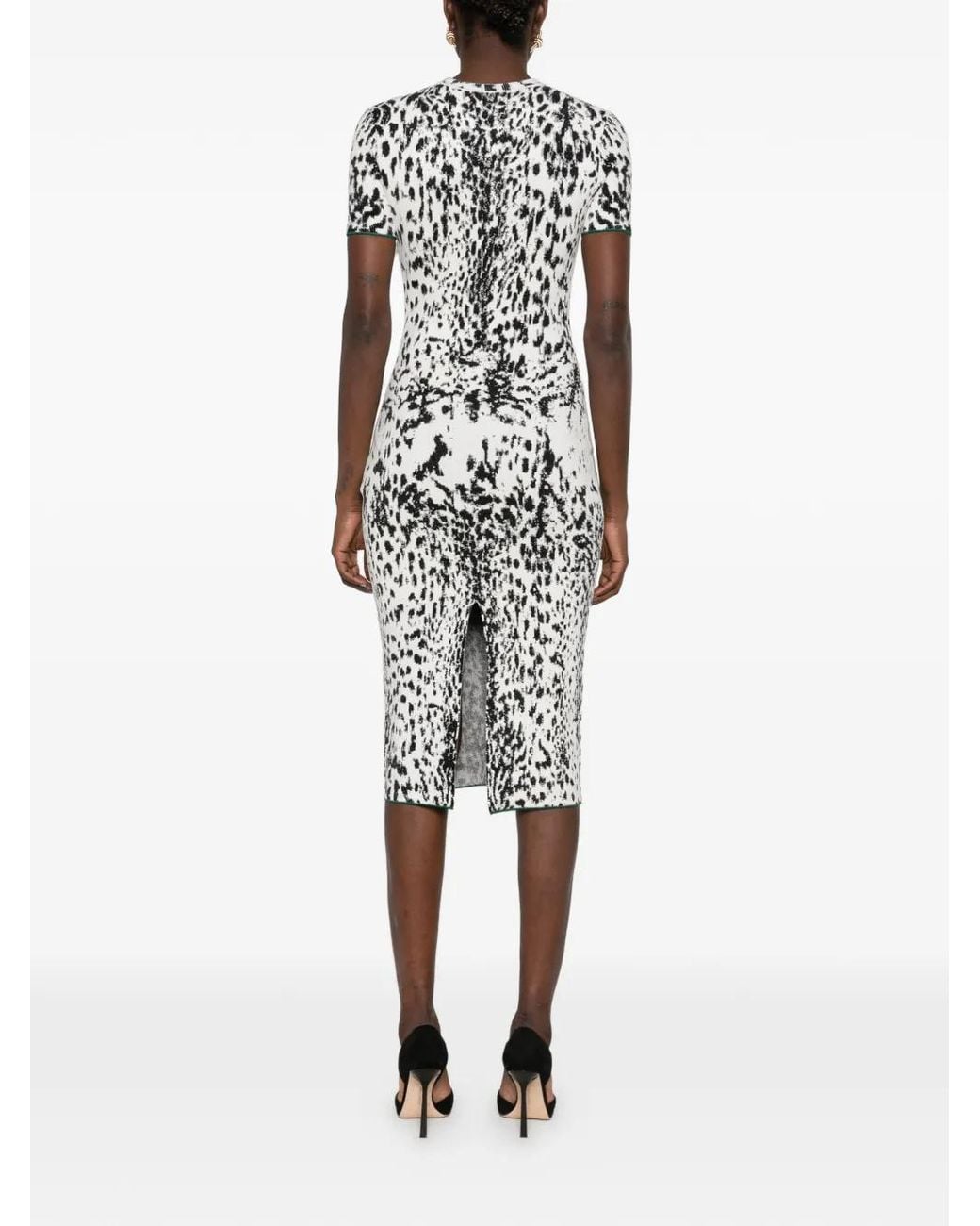 Tom Ford White Leopard-Print Short-Sleeve Dress