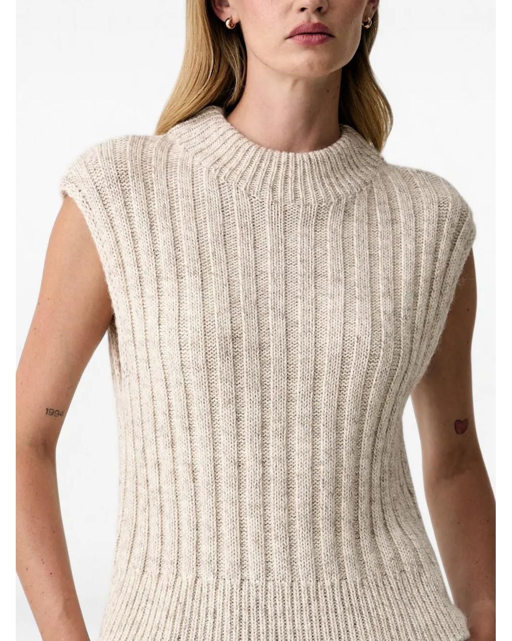 Barbour White Anastasia Ribbed-Knit Sleeveless Sweater
