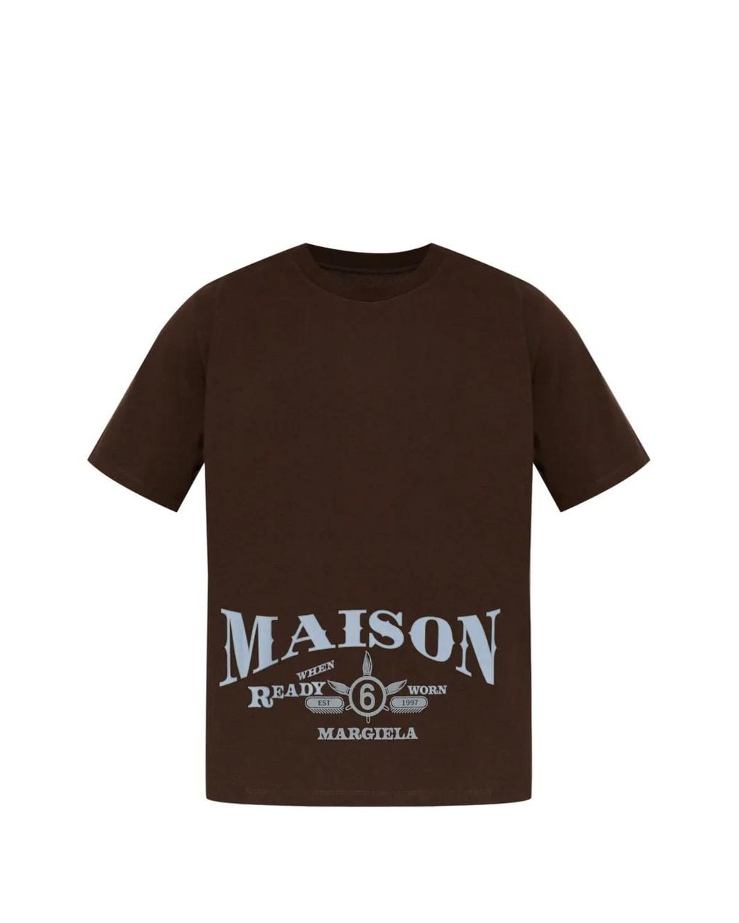 MM6 by Maison Margiela Brown Logo-Print T-Shirt for men