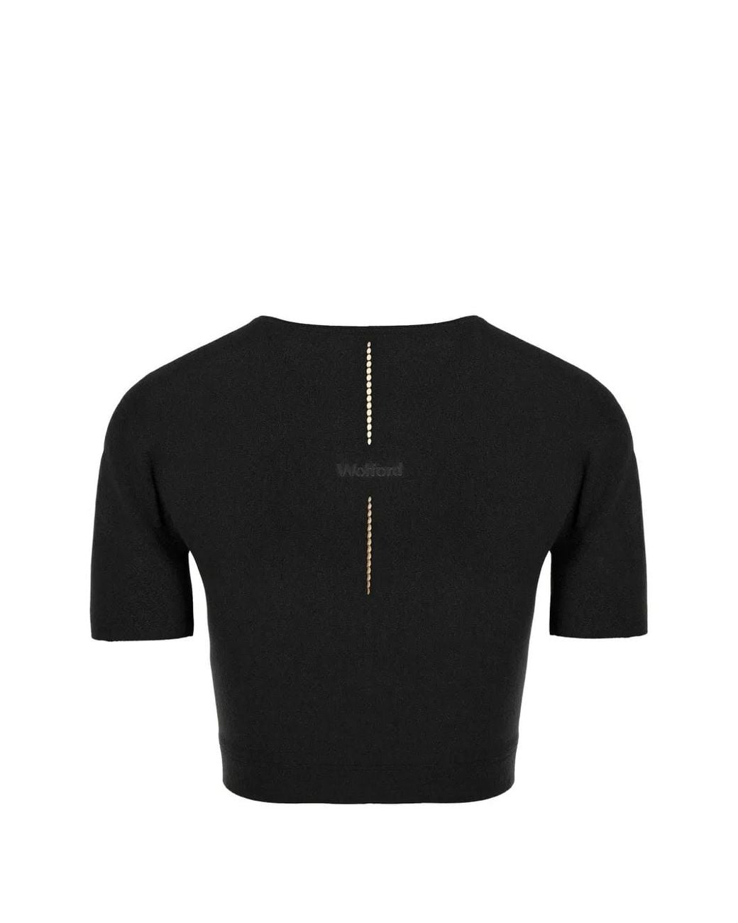 Wolford Black Seamless Short-Sleeved Cropped T-Shirt