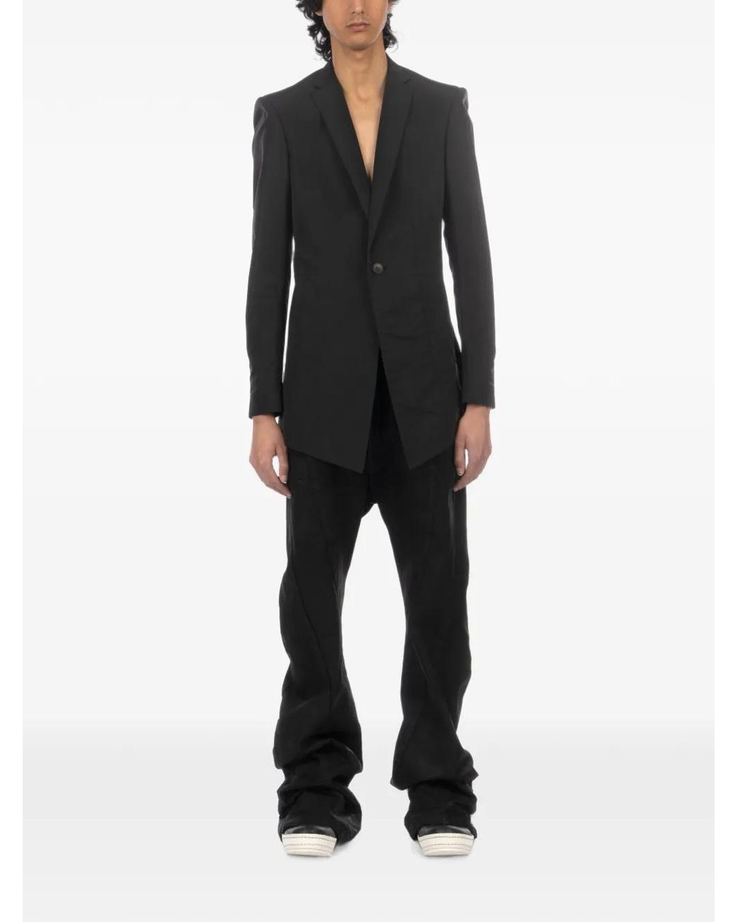 Julius Black Layered Tailored Single-Breasted Coat for men