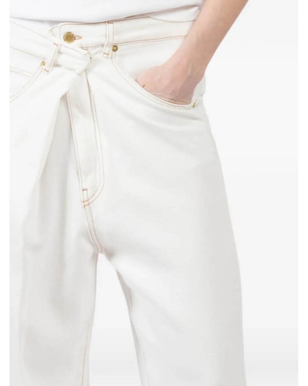 DARKPARK White Button-Fastening Jeans