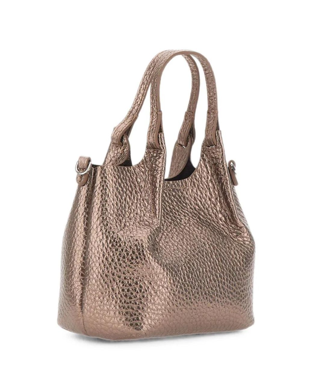 Gianni Chiarini Brown Small Dua Grain-Leather Tote Bag