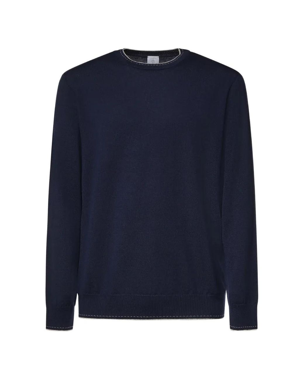 Eleventy Blue Contrast-Trim Sweater for men