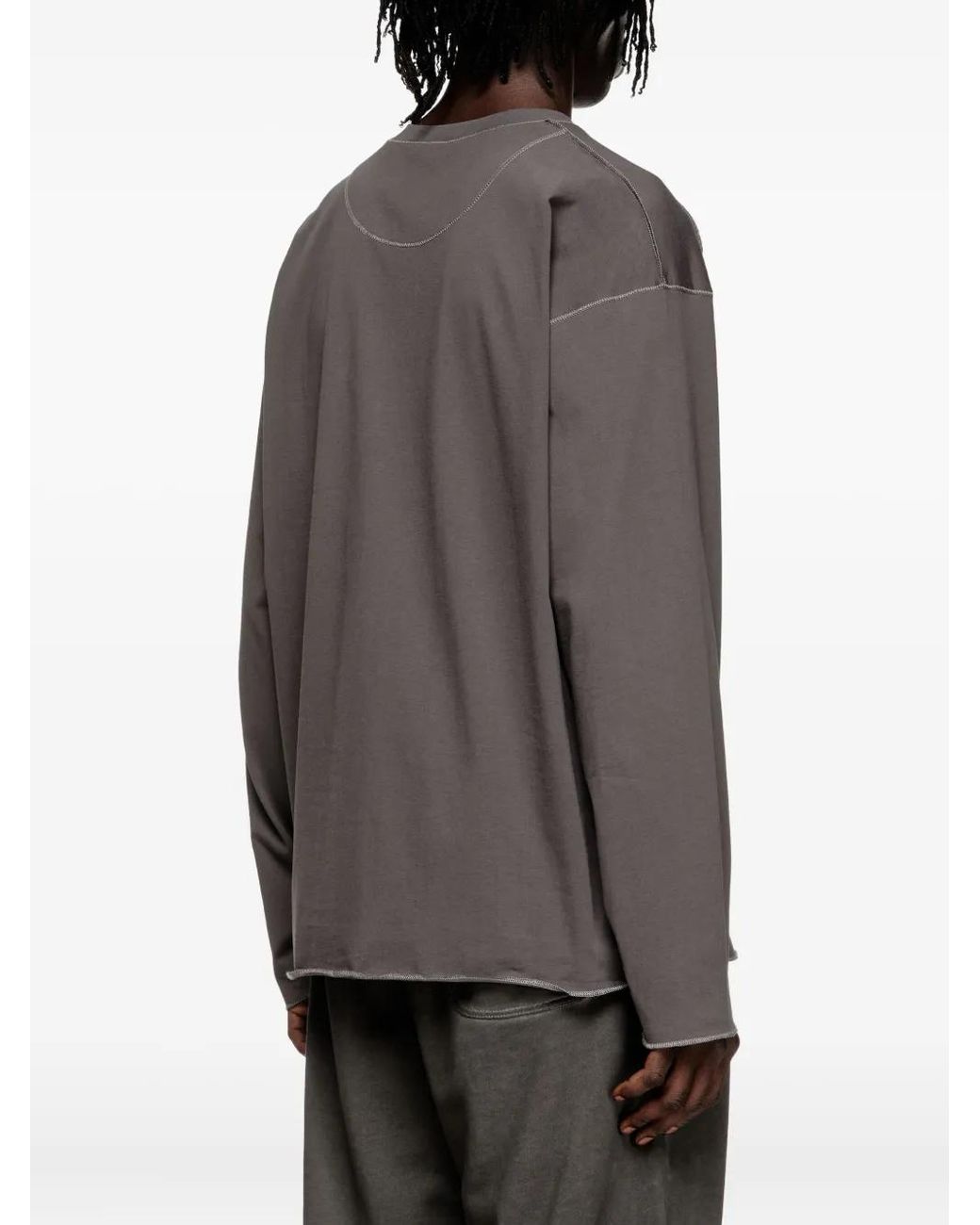 DIESEL Gray Crahor Long Sleeve T Shirt for men
