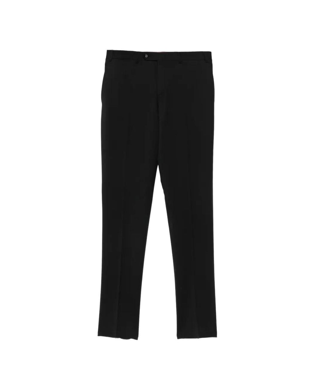 Canali Black Pantalon De Costume À Plis Marqués for men