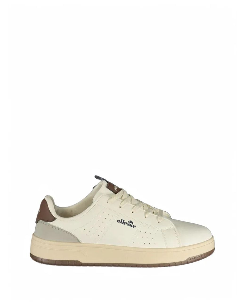 Ellesse White Perforated Logo-Patch Sneakers for men