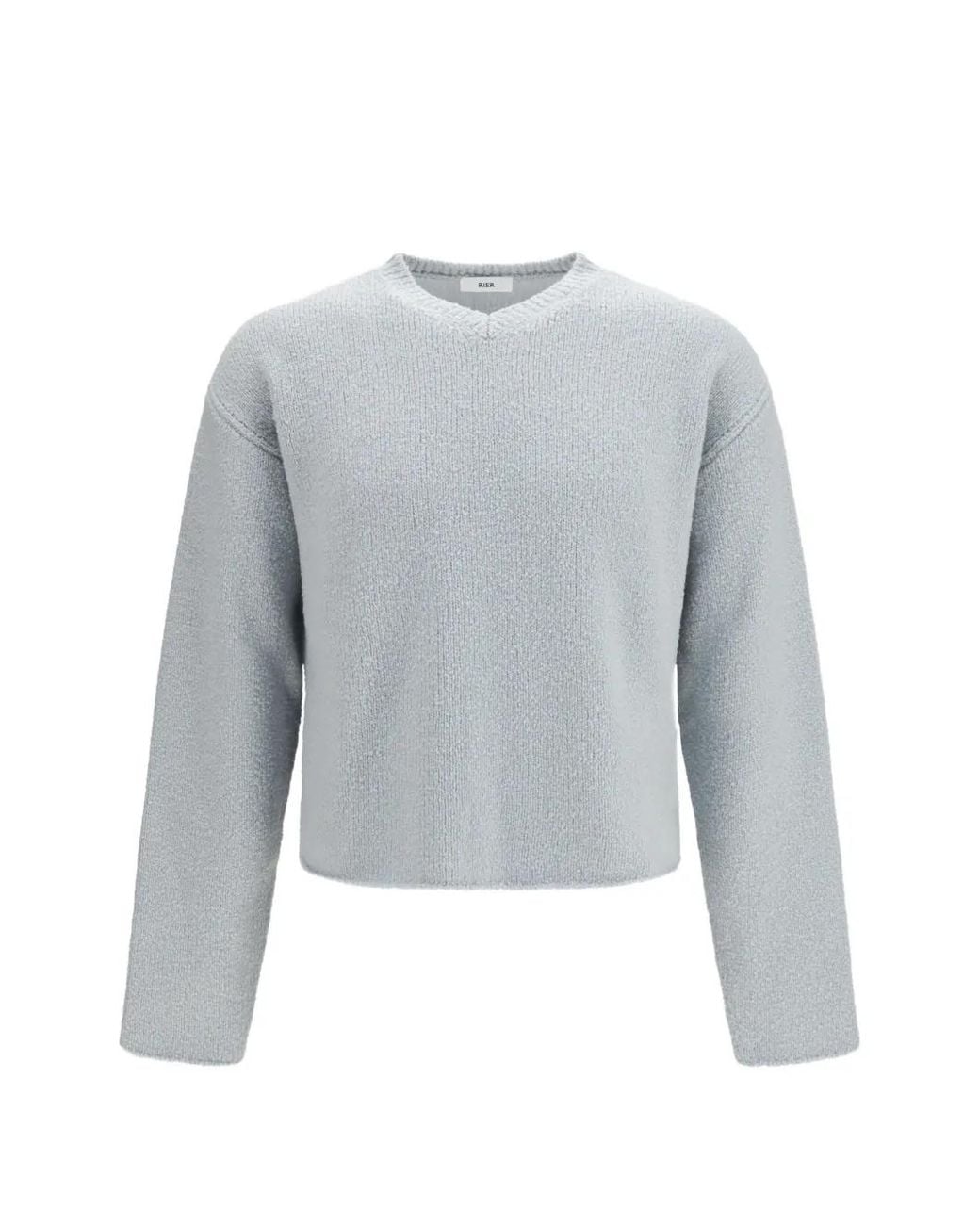 Pull Côtelé À Col V Rier en coloris Gray