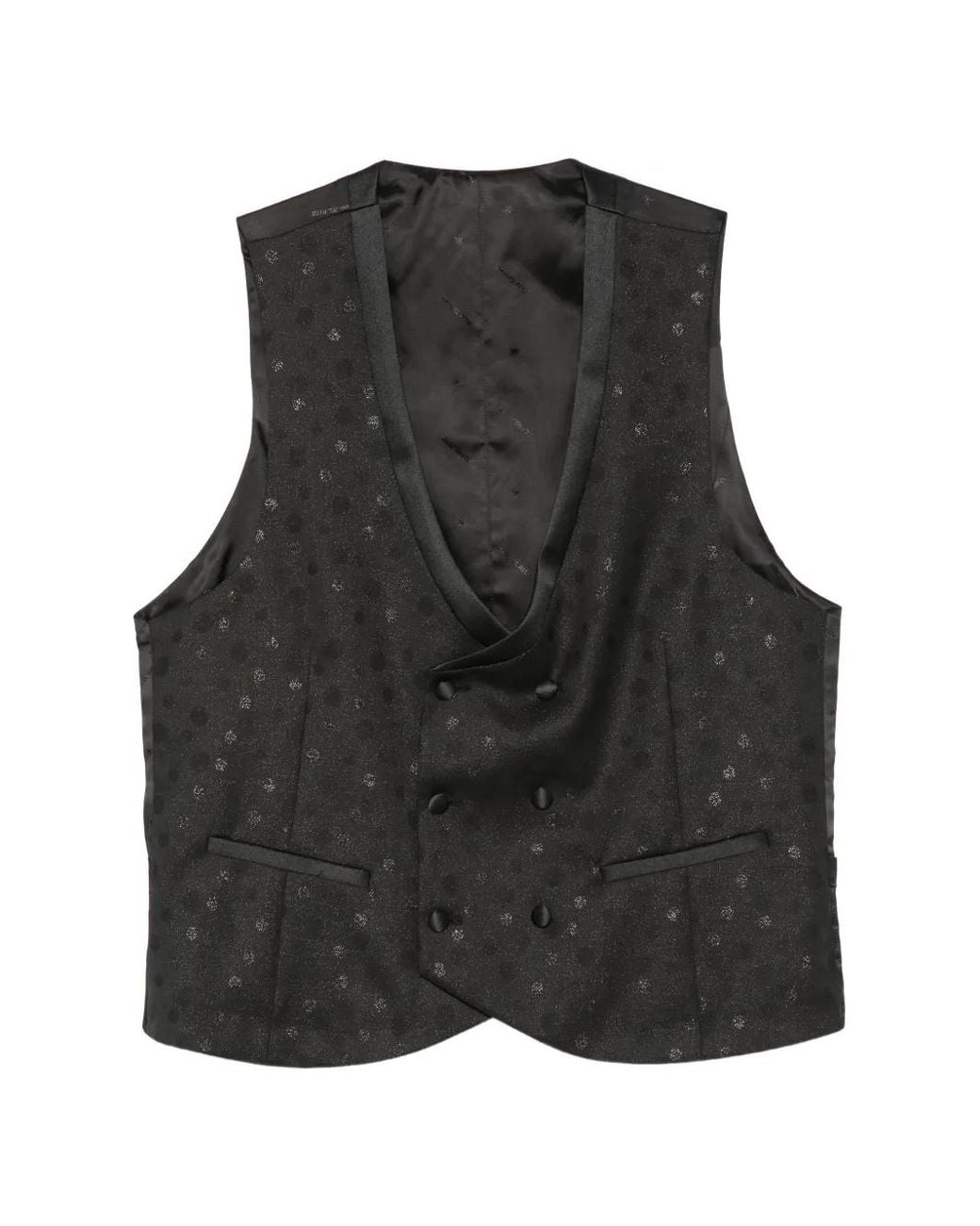 Manuel Ritz Black Double-Breasted Waistcoat for men
