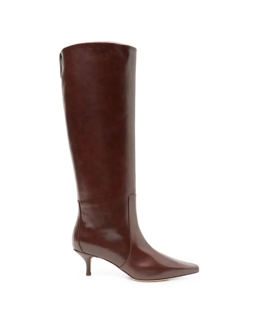 Peserico Brown Embellished Pointed-Toe Knee-High Heeled Boots