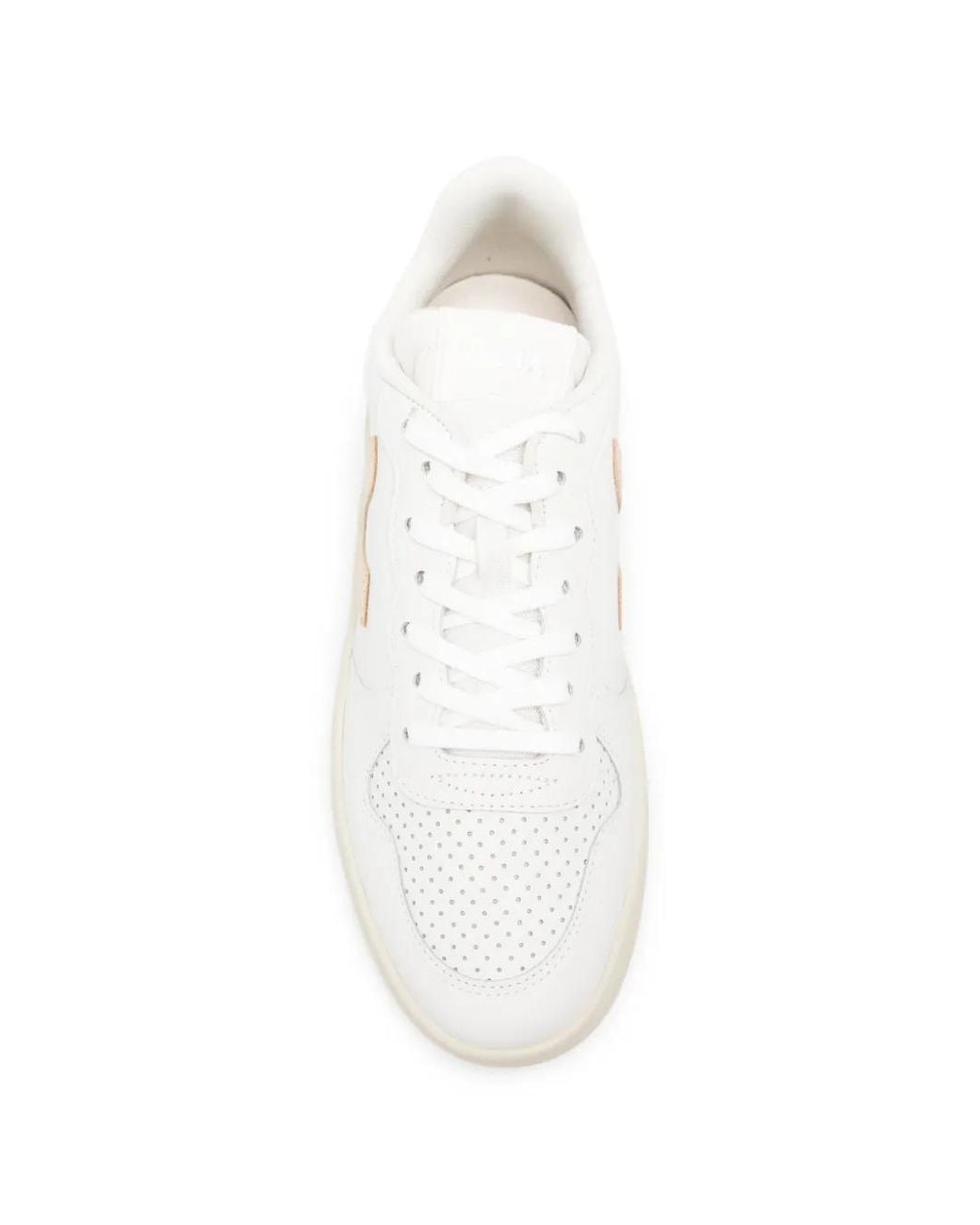 Veja White V-10 Leather Platine Sneakers