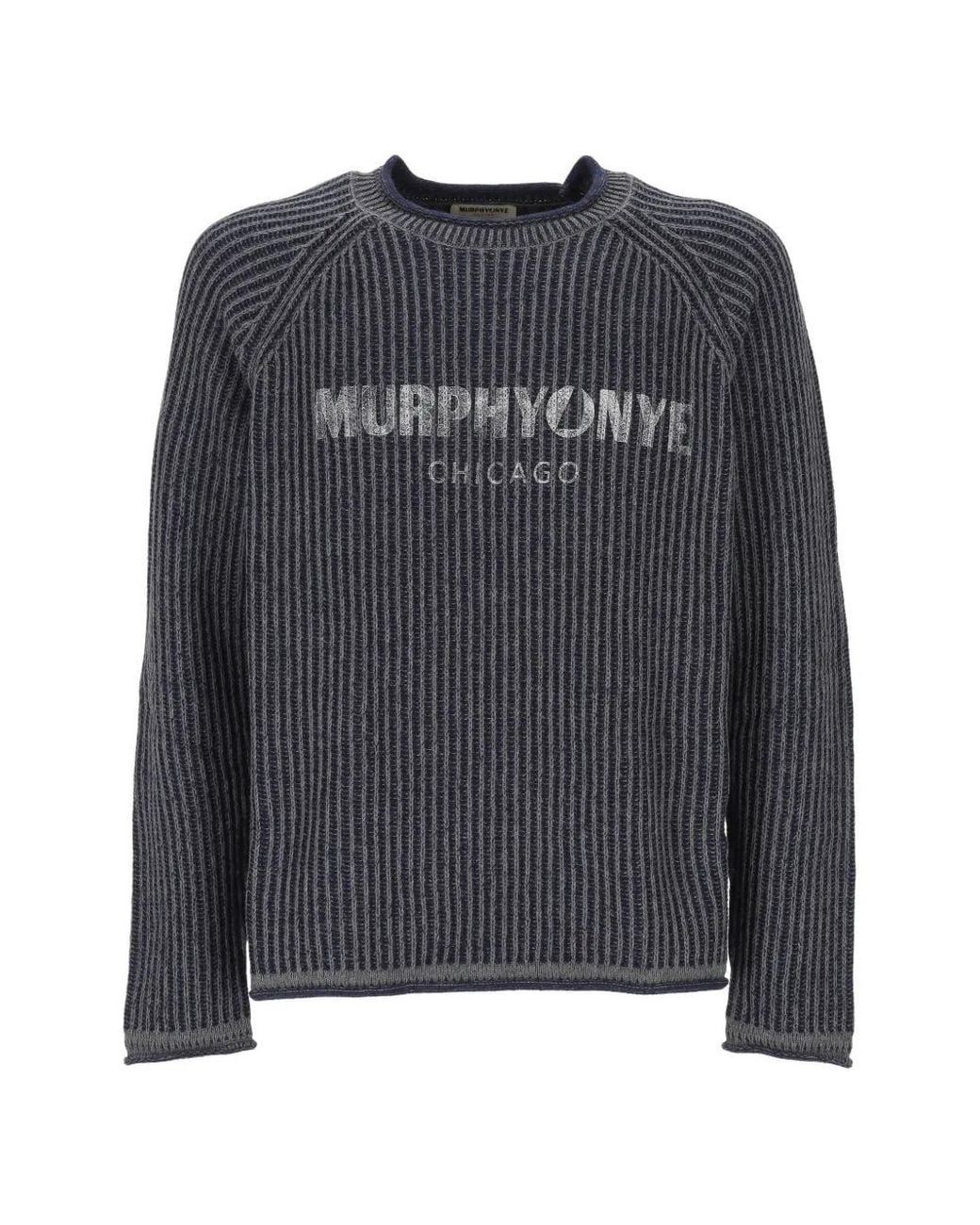 Murphy & Nye Gerippter Strickpullover Mit Logo in Black für Herren