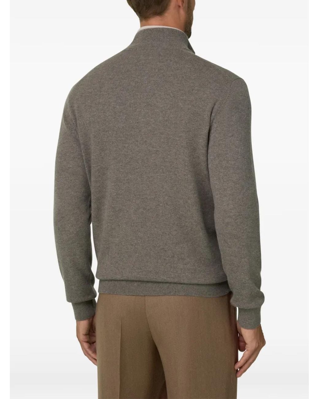 Boggi Gray Quarter-Zip Jumper for men