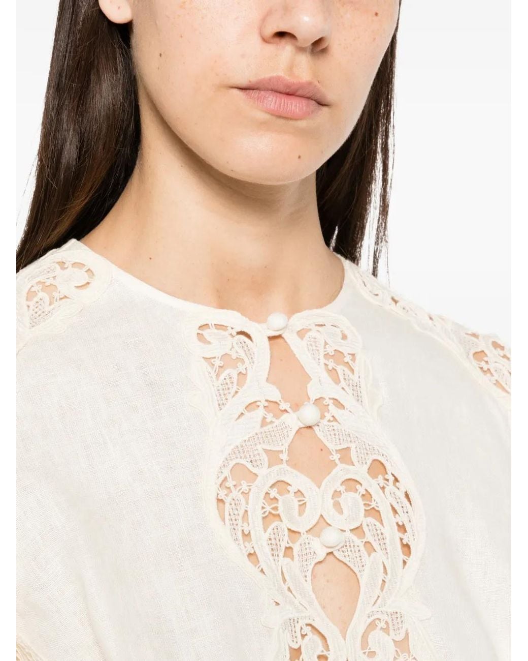 Zimmermann Natural Awaken Embroidered Mini Dress
