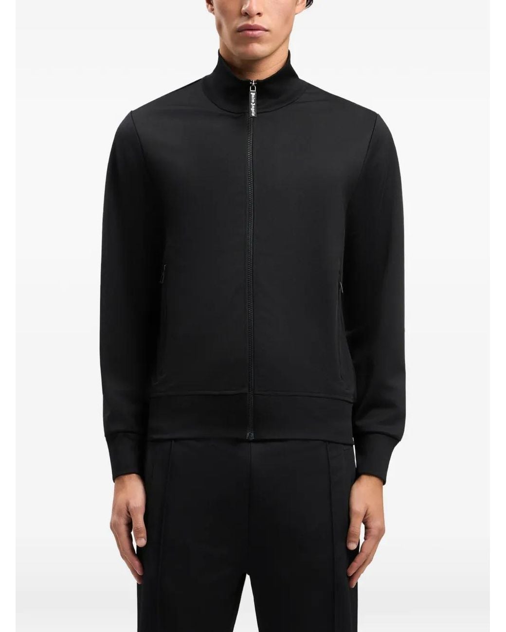 Palm Angels Black Logo-Print Track Jacket for men