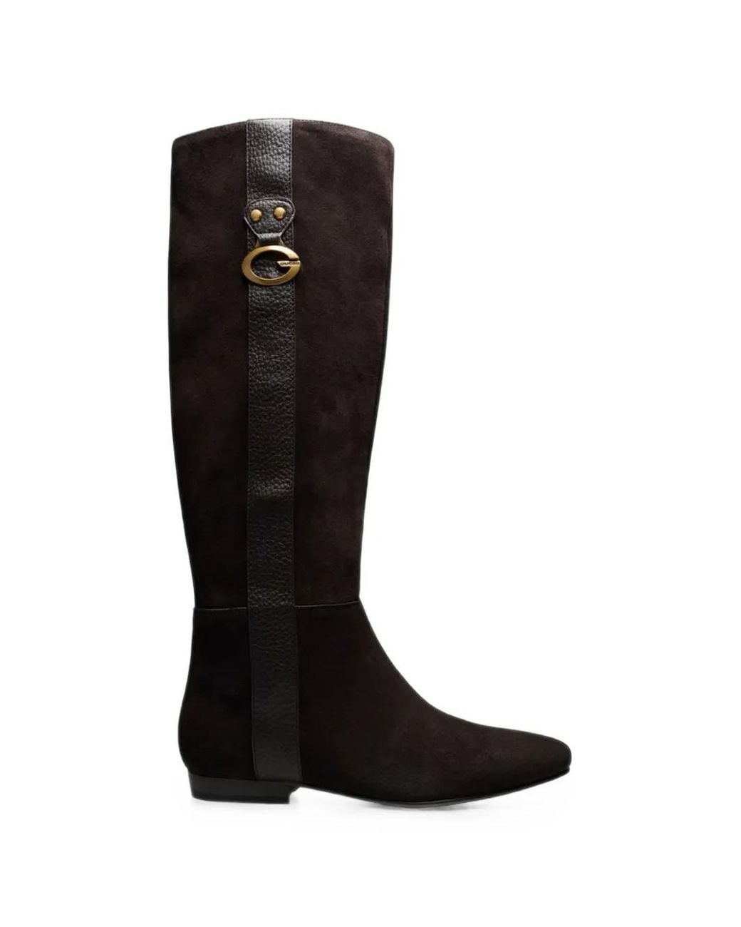 Guess Black Logo-Plaque Knee-High Boots