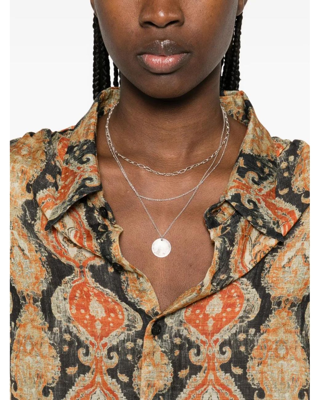 R13 Natural Paisley Collar Shirt