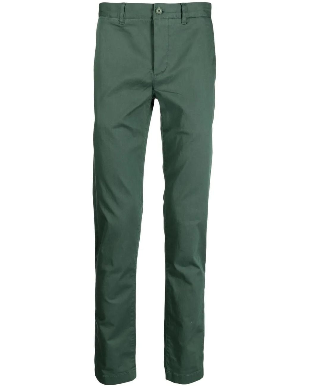 Lacoste Green Mid-Rise Slim-Cut Trousers for men