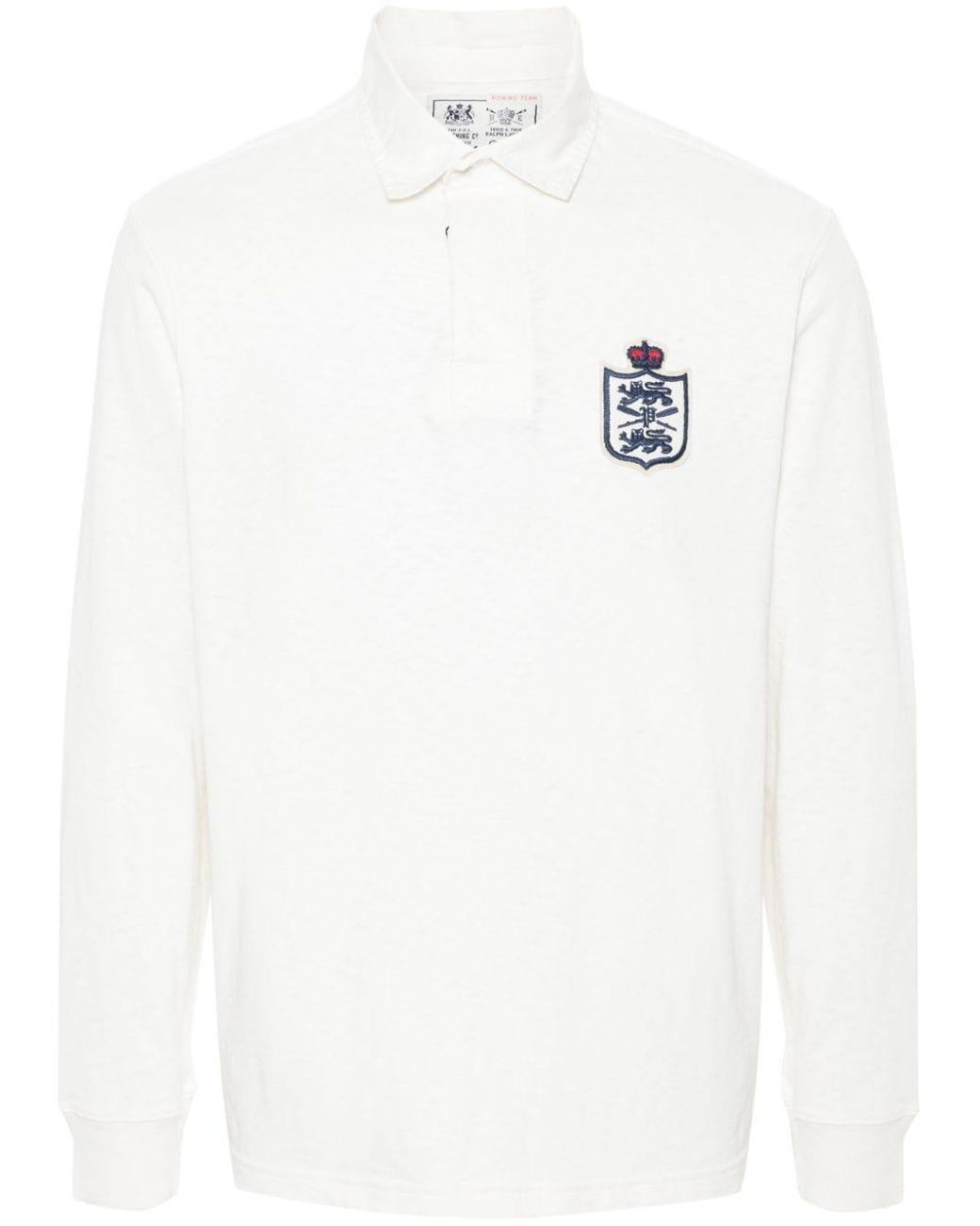 Polo Ralph Lauren Long Sleeves Rugby Polo in White for Men | Lyst