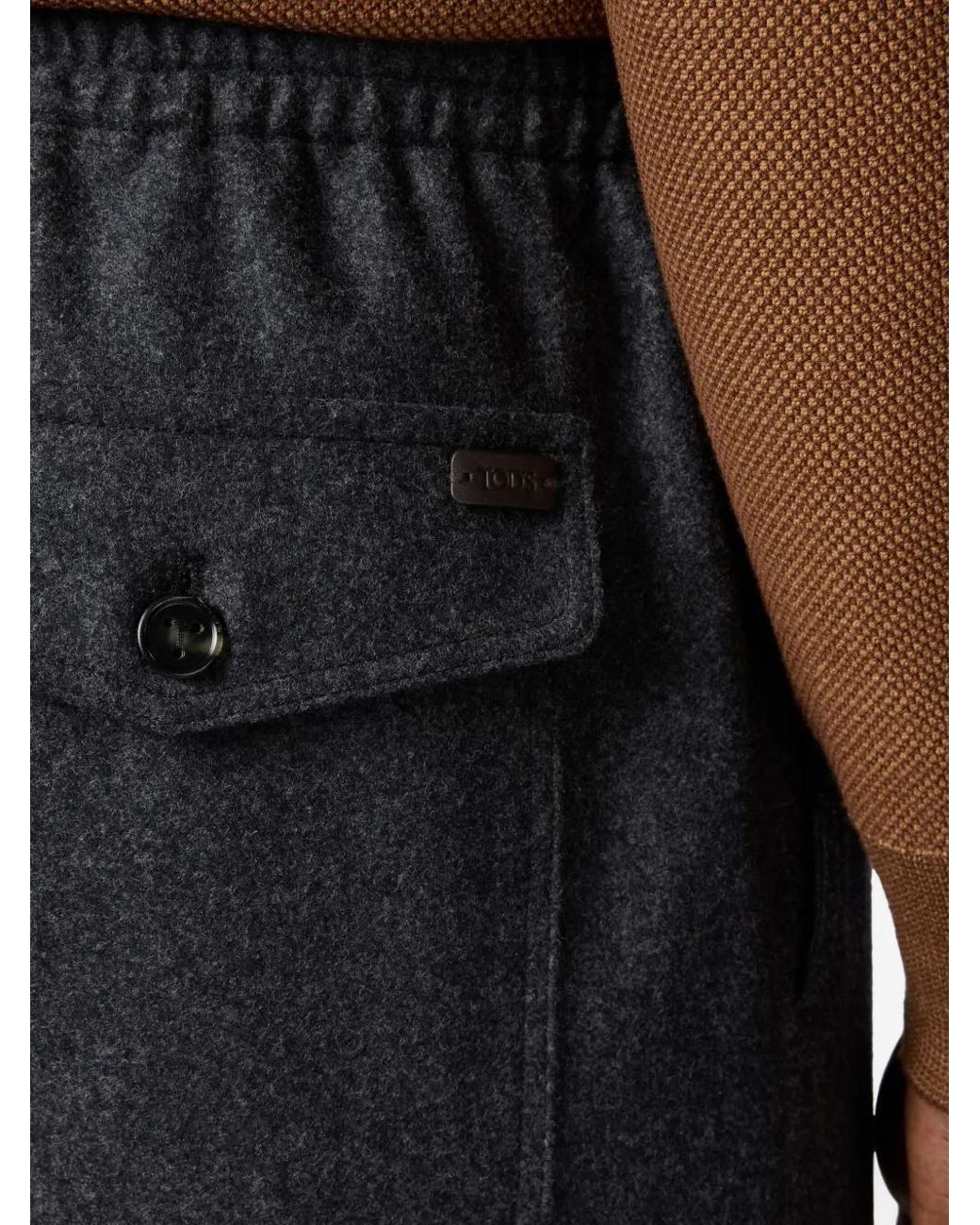 Tod's Black Elasticated-Waist Trousers for men