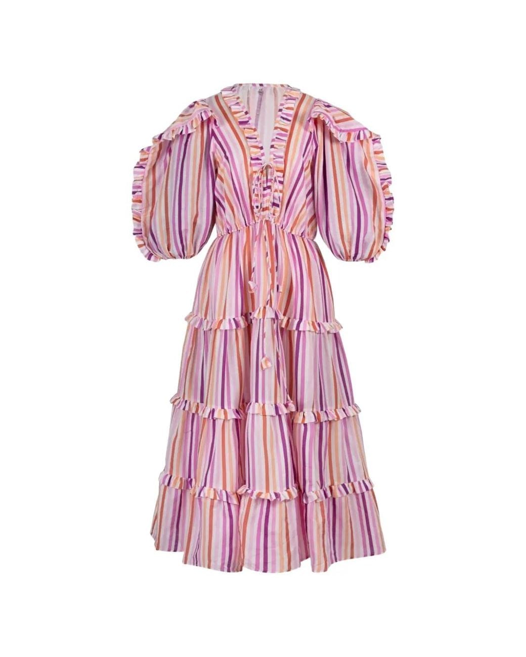 Celiab Pink Teresa Striped Dress