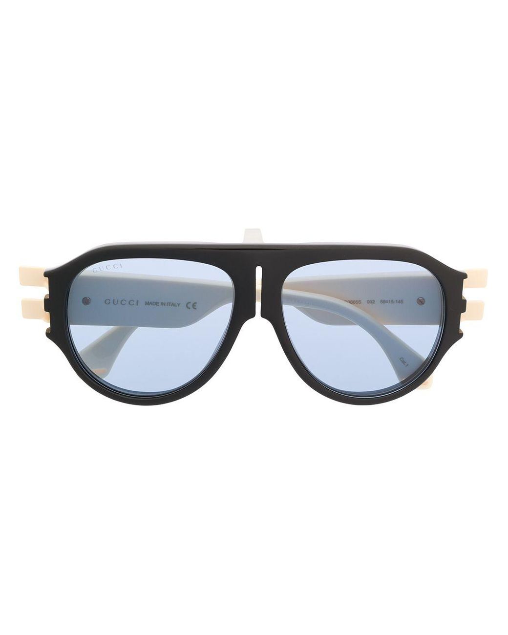 Gucci Round-frame Sunglasses in Black - Lyst