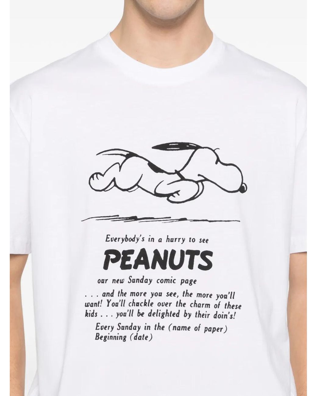 Iceberg White Peanuts Print T-Shirt for men