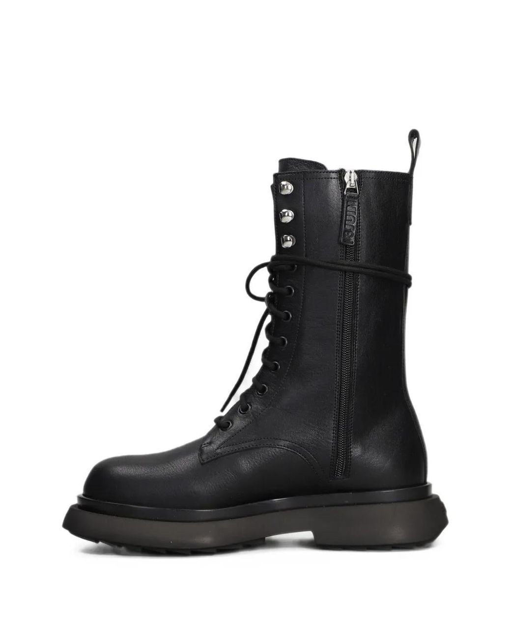 3Juin Black Gio Lace-Up Studded Ankle Boots