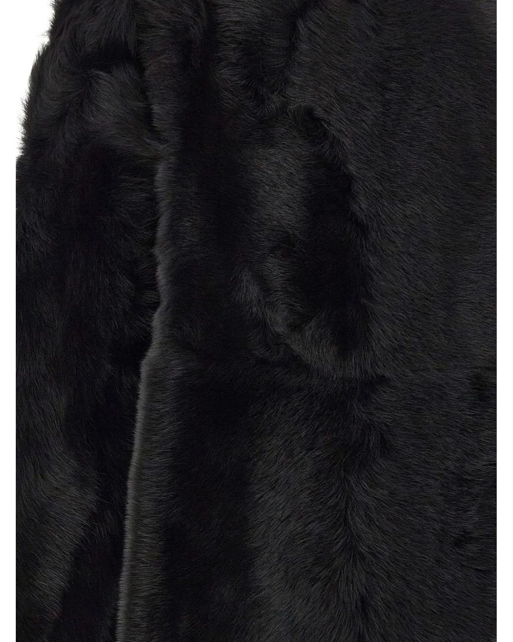 Hiso Black Reversible Shearling Coat