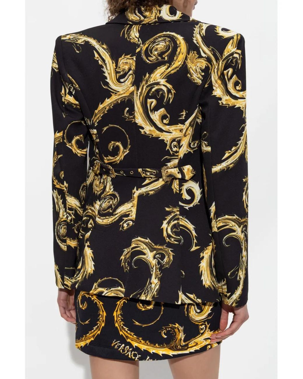 Versace Jeans Couture Black Barocco-Print Blazer