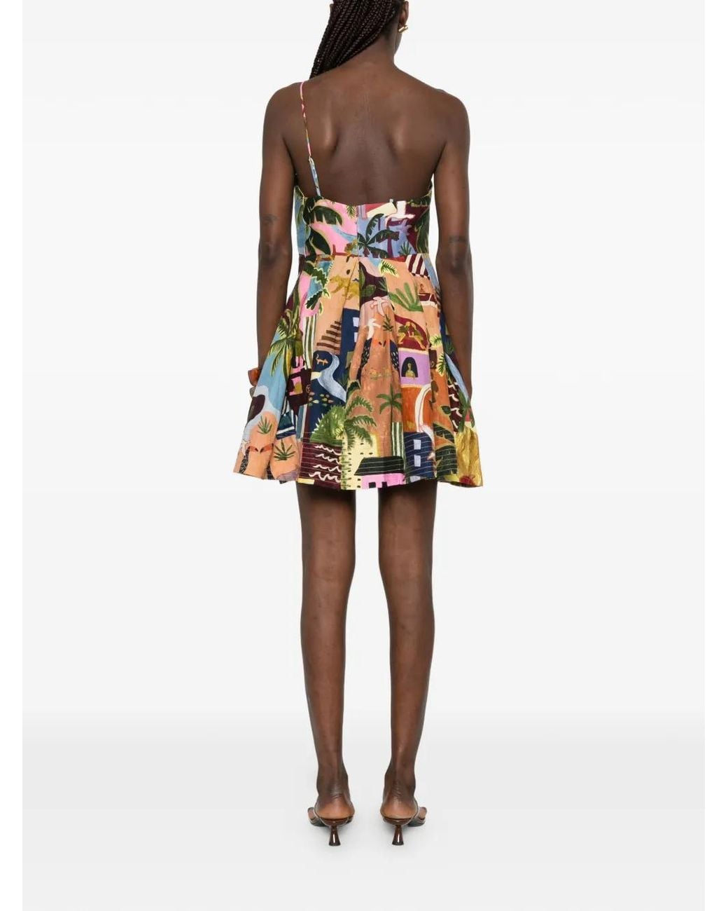 Farm Rio White Silk Dress