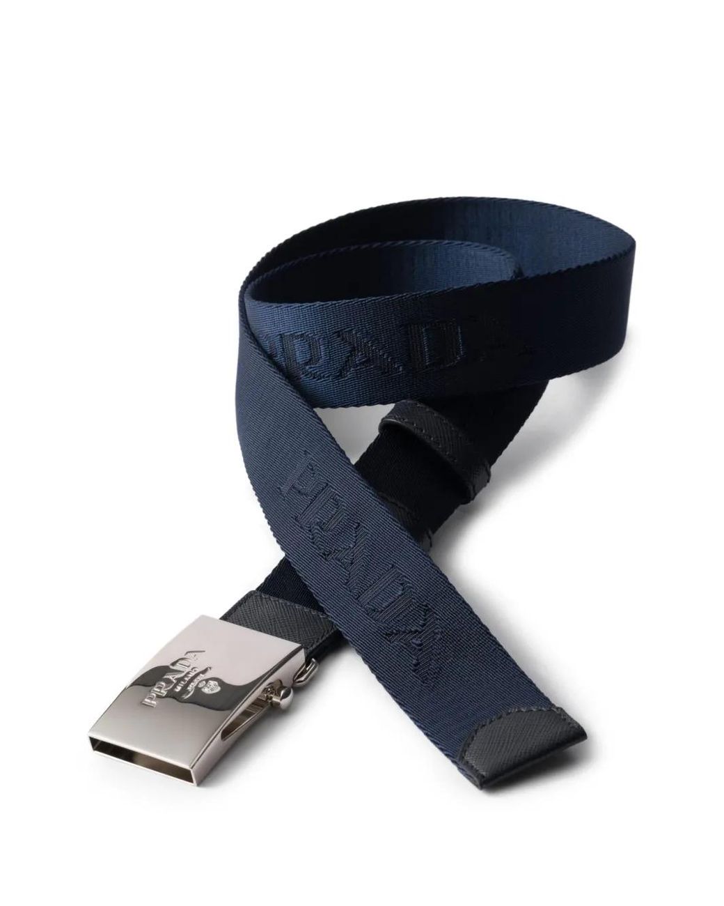 Prada Blue Logo-Embossed Belt for men