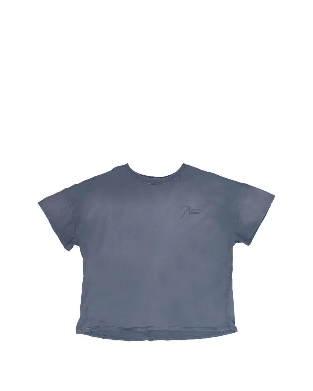 Rhude Blue Reverse Logo-Embroidered T-Shirt for men