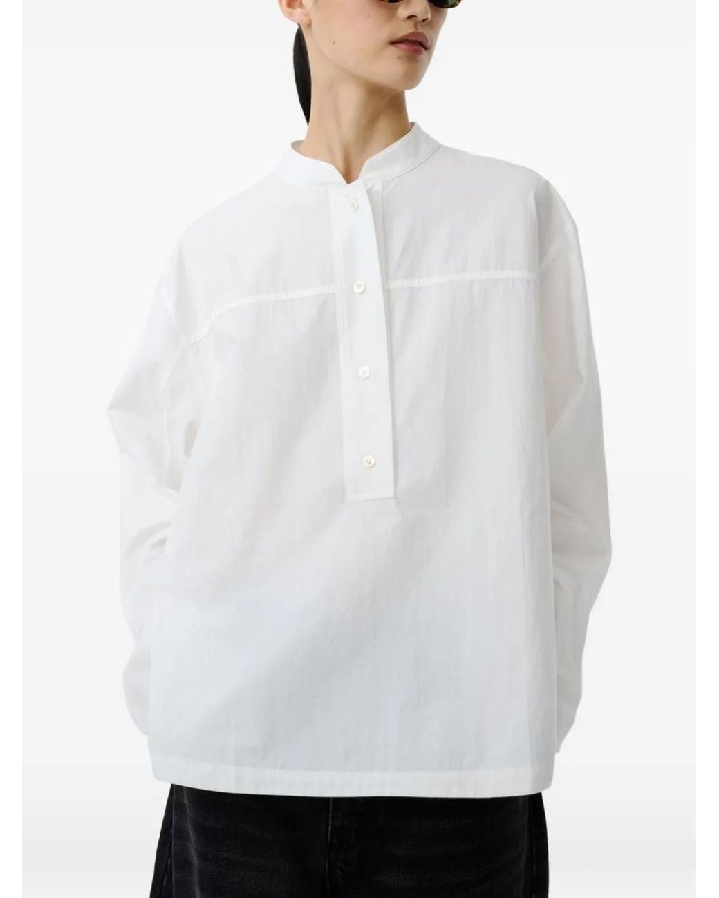 Studio Nicholson White Vega Button Placket Shirt