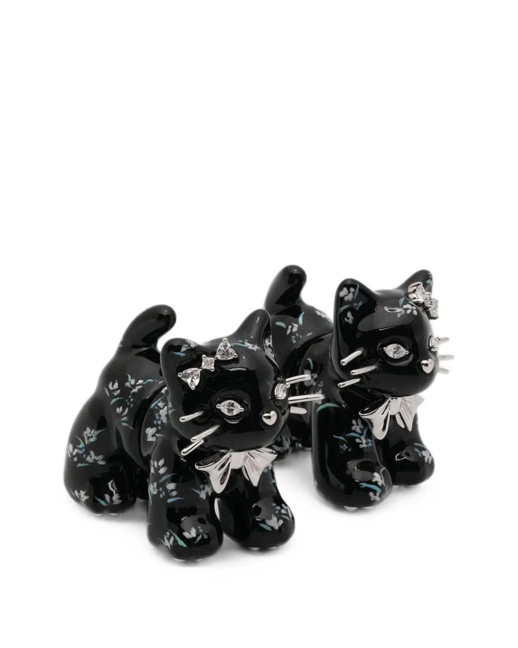 YVMIN Black Boucles D'Oreilles Split Kitten Serties De Cristaux