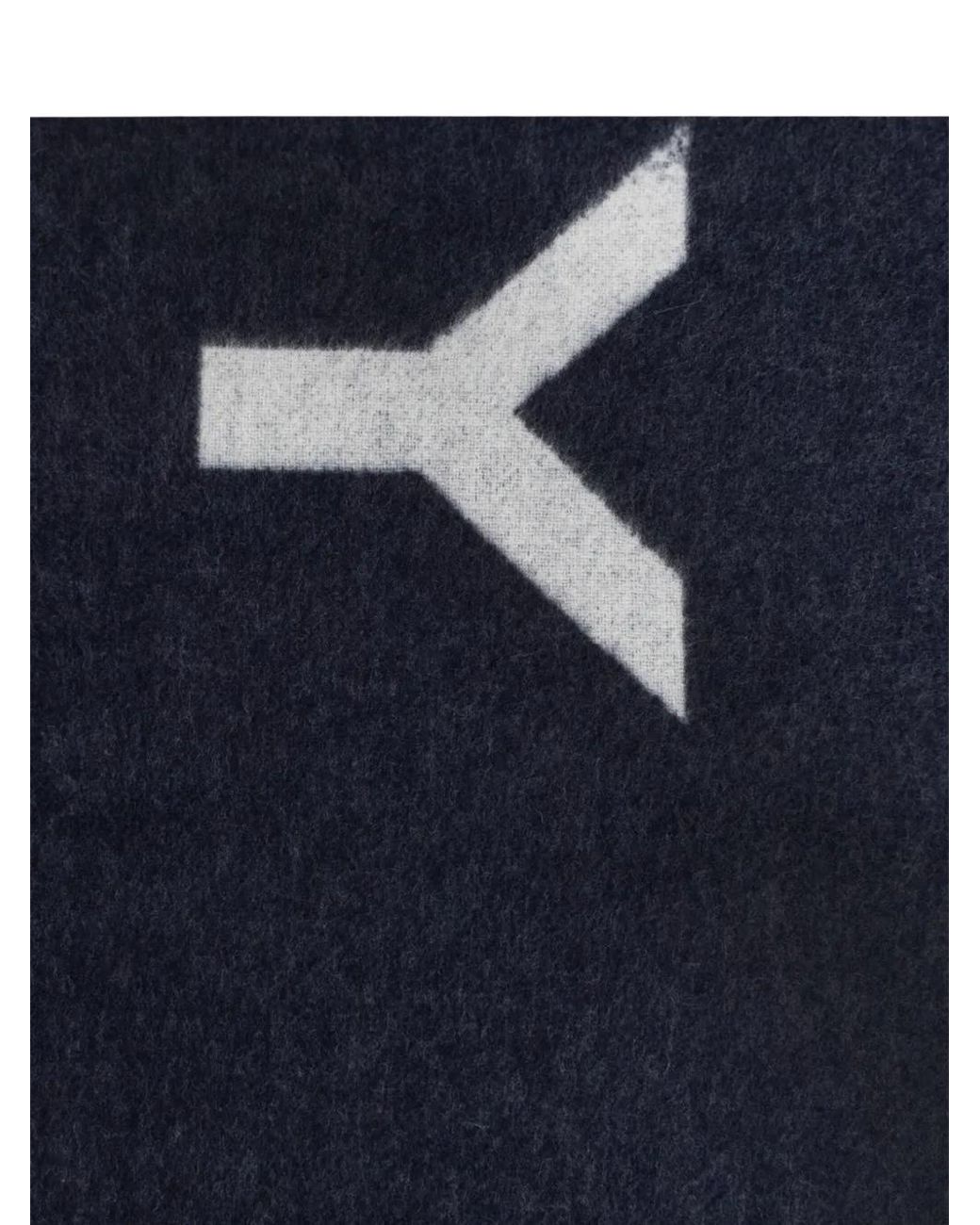 Bally Blue Fringed Logo Scarf for men