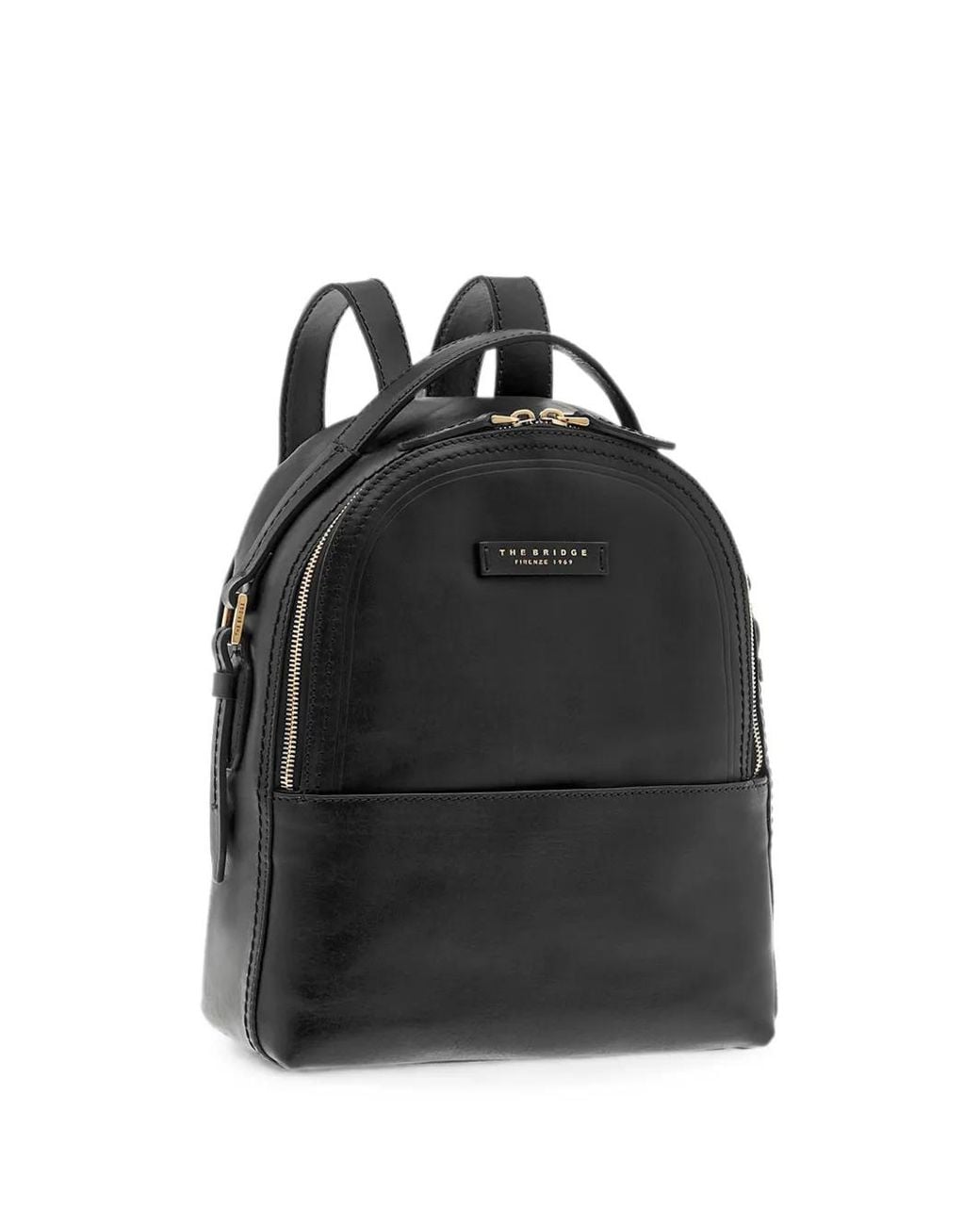 The Bridge Black Leather Backpack