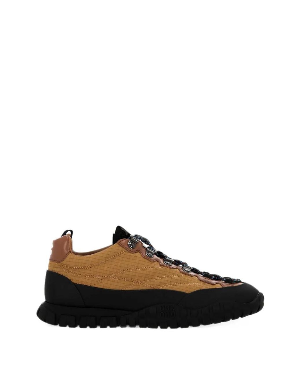 Miu Miu Black Tyre Technical Fabric And Leather Sneakers