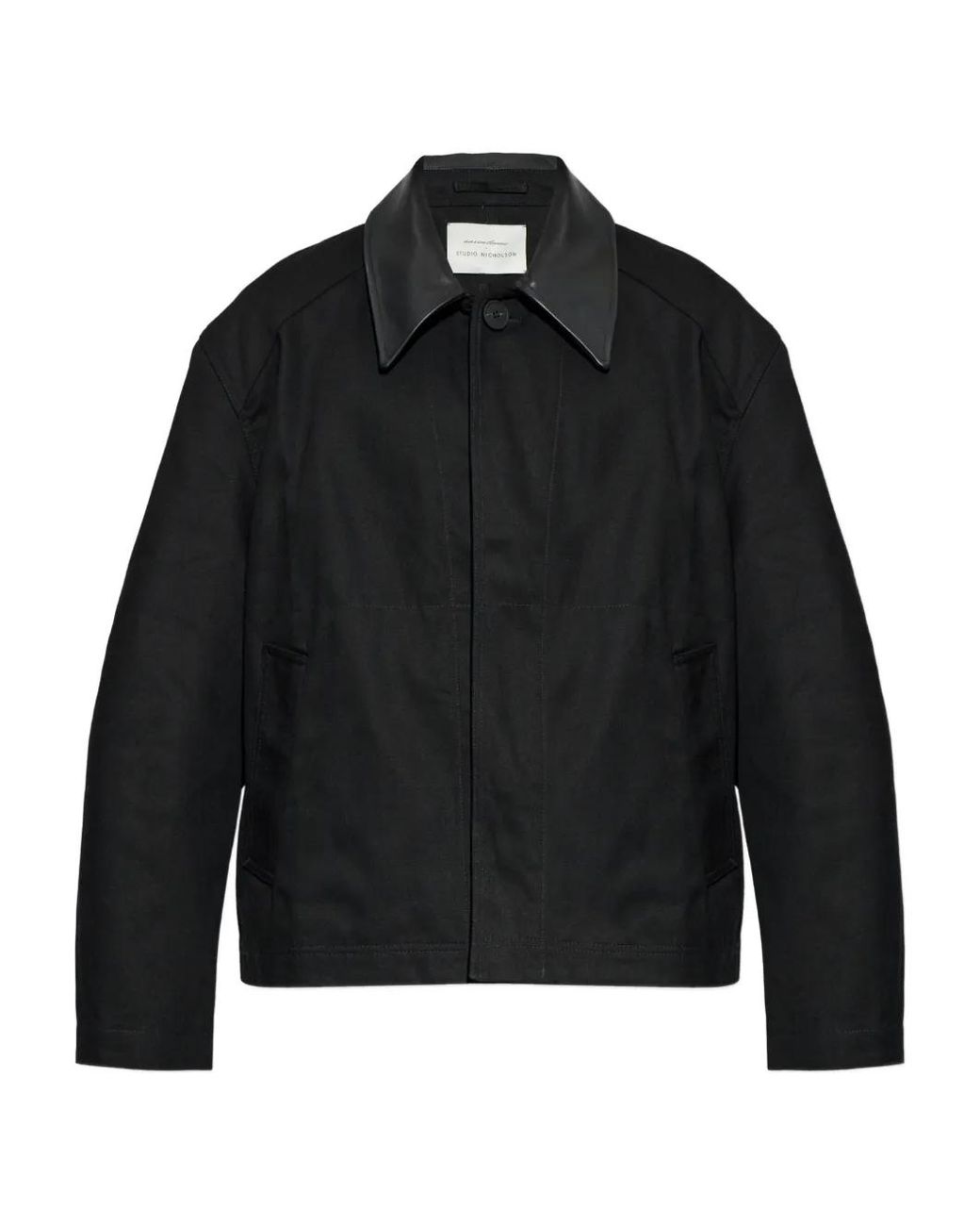 Studio Nicholson Black Dover Long-Sleeve Overshirt for men