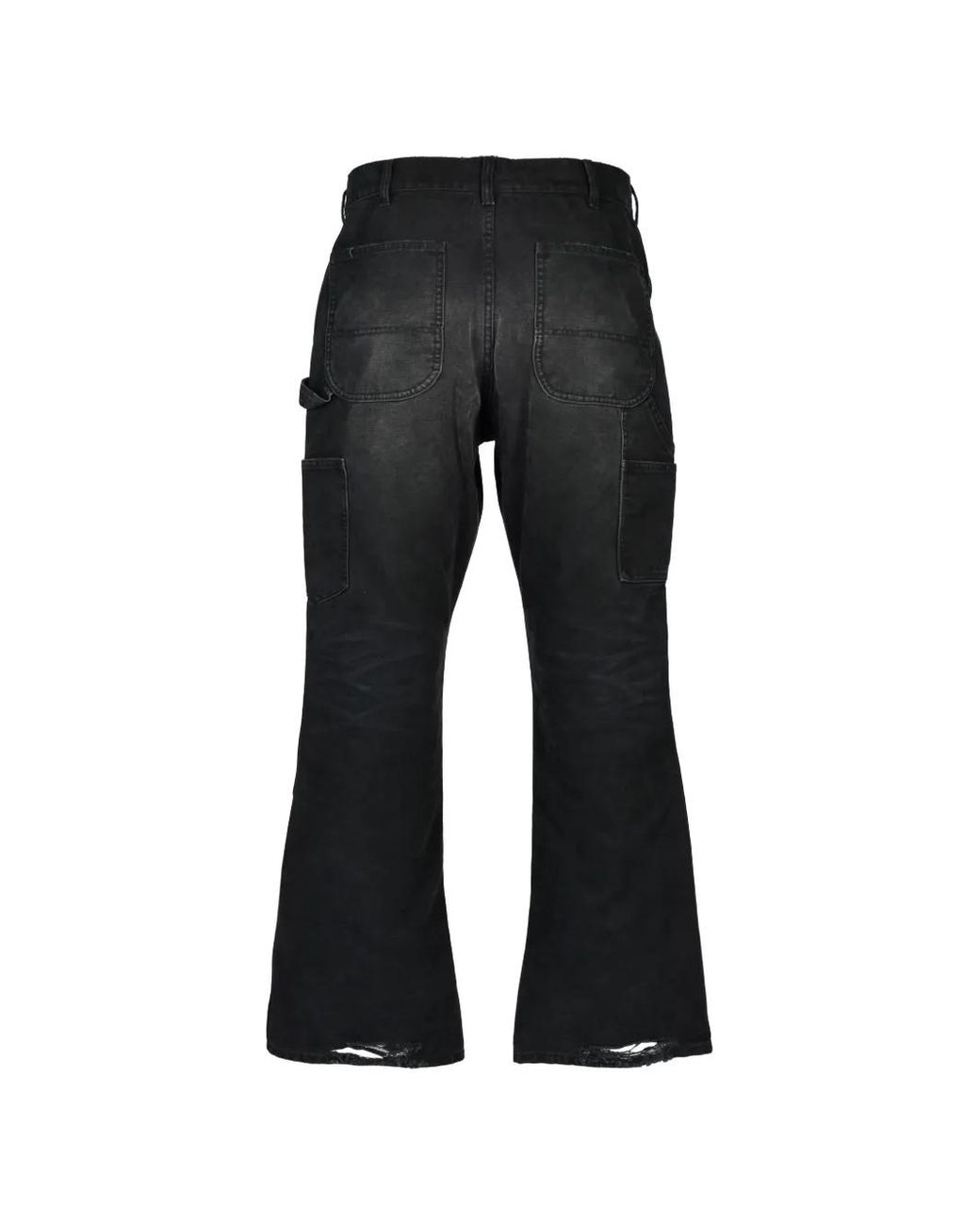 FILTH Black Distressed Panelled Flared Jeans for men