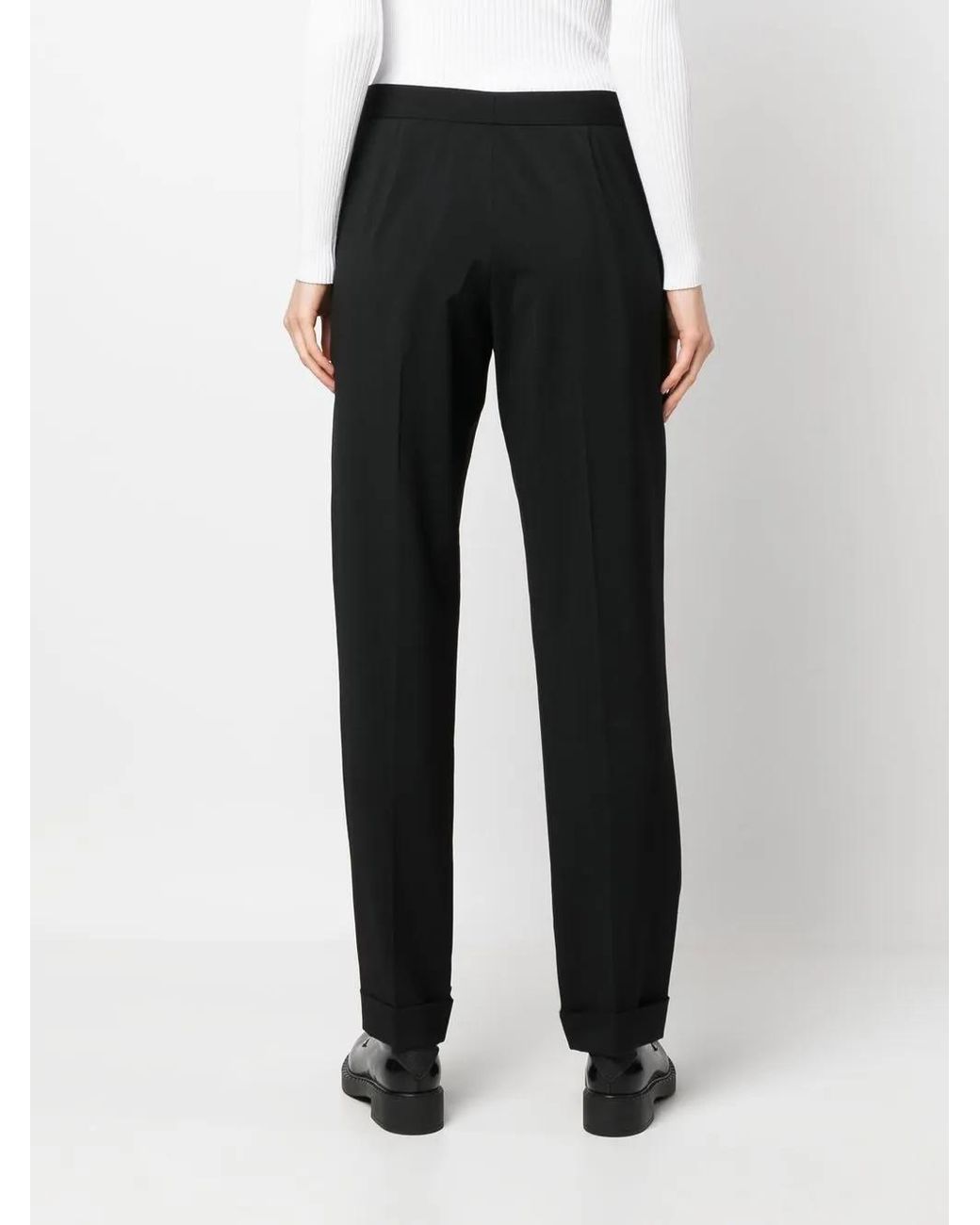 Ralph Lauren Black Seina Pleat-Detail Trousers